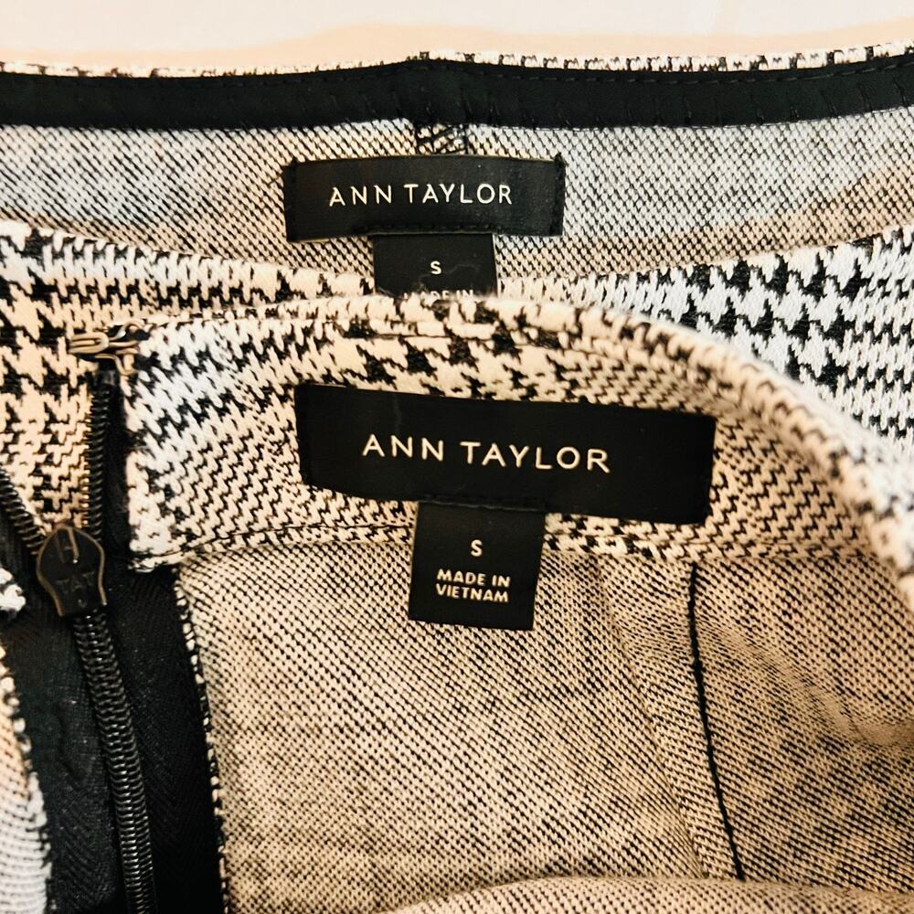 Ann Taylor Houndstooth Sleeve Top Faux Wrap Skirt Set Size S Small NEW - Picture 3 of 9